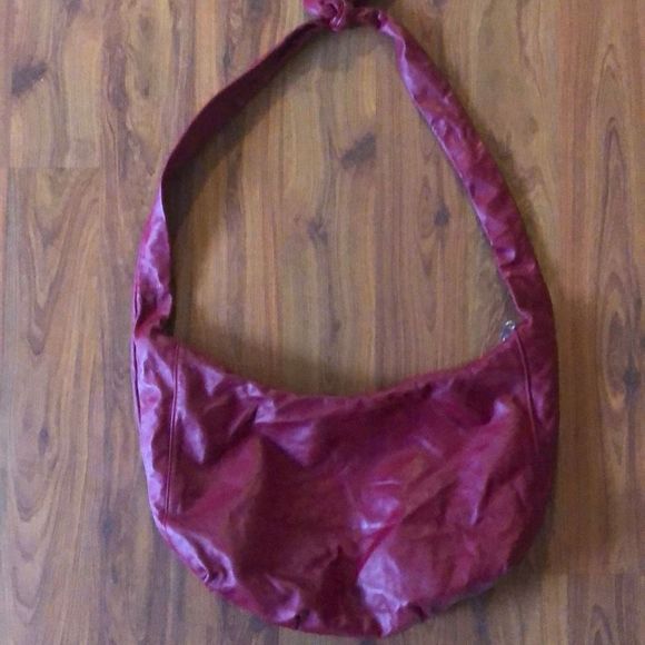 Vintage Handbags - Red leather vintage hobo bag Crossbody made in Italy